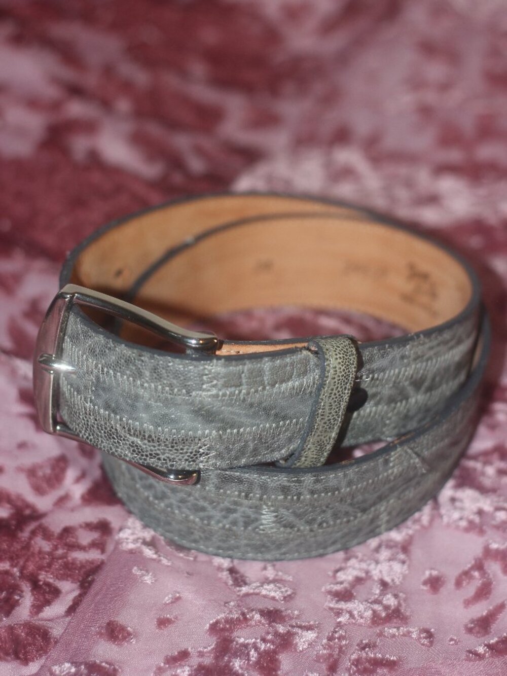 NWOT VTG Tony Lama 100% elephant leather belt 28"